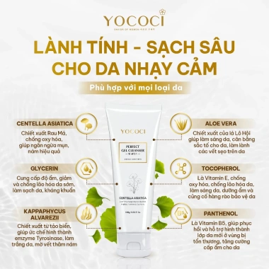 Yococi Perfect Gel Cleanser 100g - Sữa rửa mặt nhẹ, ngừa mụn da dầu, chỉ 165k 3 Yococi Perfect Gel Cleanser 100g - Sữa rửa mặt nhẹ, ngừa mụn da dầu, chỉ 165k 3