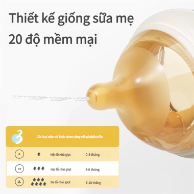 Youkebei Bình Sữa Thủy Tinh Chống Sặc Giảm Đầy Hơi, An Toàn, Bền, Dễ Vệ Sinh cho Bé Sơ Sinh - Giá 50.000