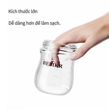 Youkebei Bình Sữa Thủy Tinh Chống Sặc Giảm Đầy Hơi, An Toàn, Bền, Dễ Vệ Sinh cho Bé Sơ Sinh - Giá 50.000