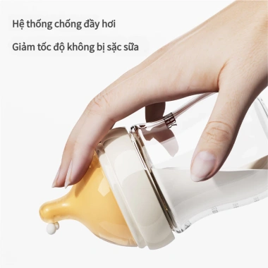Youkebei Bình Sữa Thủy Tinh Chống Sặc Giảm Đầy Hơi, An Toàn, Bền, Dễ Vệ Sinh cho Bé Sơ Sinh - Giá 50.000