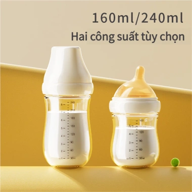 Youkebei Bình Sữa Thủy Tinh Chống Sặc Giảm Đầy Hơi, An Toàn, Bền, Dễ Vệ Sinh cho Bé Sơ Sinh - Giá 50.000