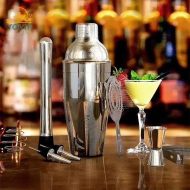 YOVIP 10 chiếc Cocktail Shaker thép không gỉ, bộ trộn martini, dụng cụ bar