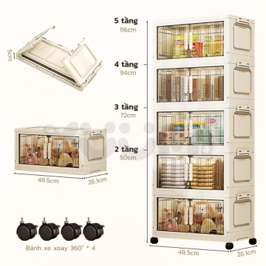 Yuumi Cửa Nam Châm Trong Suốt Cao Cấp 49/69cm Vàng Kem - Giá Ưu Đãi 294.000₫