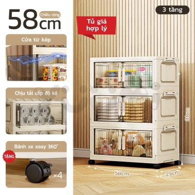 Yuumi Cửa Nam Châm Trong Suốt Cao Cấp 49/69cm Vàng Kem - Giá Ưu Đãi 294.000₫