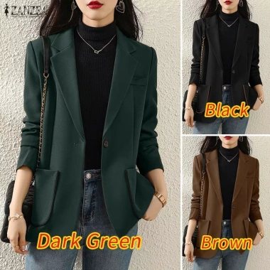 ZANZEA Áo Blazer Nữ Hàn Quốc Cao Cấp – Phong Cách Sang Trọng Văn Phòng, Giá 324.000₫ 3