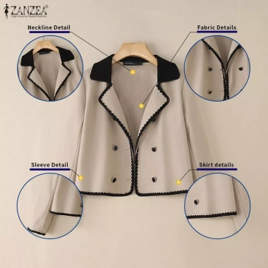 ZANZEA Áo Blazers Len Hàn Quốc Tay Dài Phản Quang – Sang Trọng, Giá 345.125₫