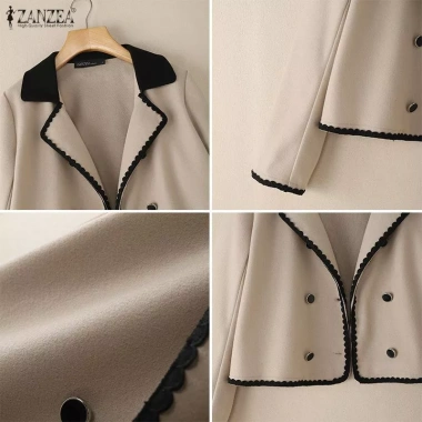 ZANZEA Áo Blazers Len Hàn Quốc Tay Dài Phản Quang – Sang Trọng, Giá 345.125₫ 9 ZANZEA Áo Blazers Len Hàn Quốc Tay Dài Phản Quang – Sang Trọng, Giá 345.125₫ 9