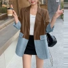 ZANZEA Áo Denim 3/4 Tay Chắp Vá Midi Blazer Nữ Hàn Quốc - Giá 303.858₫ 5