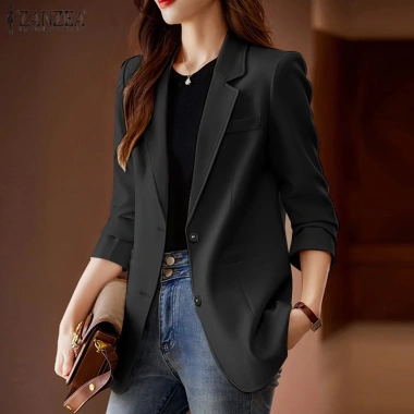 Zanzea Áo khoác blazer dài tay màu trơn thời trang nữ tính Giá chỉ 320.760₫ 5