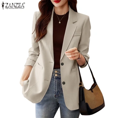 Zanzea Áo khoác blazer dài tay màu trơn thời trang nữ tính Giá chỉ 320.760₫ 6