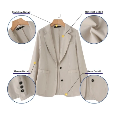 Zanzea Áo khoác blazer dài tay màu trơn thời trang nữ tính Giá chỉ 320.760₫ 7