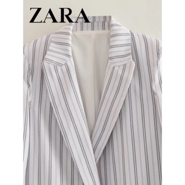 Zara Áo Khoác Vest Nữ Kẻ Sọc Thanh Lịch - Thời Trang Công Sở Giá 461.421 VND 3