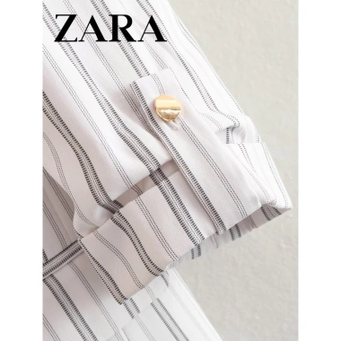 Zara Áo Khoác Vest Nữ Kẻ Sọc Thanh Lịch - Thời Trang Công Sở Giá 461.421 VND 5