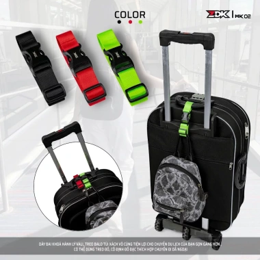 ZDK MK02 Dây đai treo hành lý vali đa năng, cố định đồ đạc gọn gàng, khóa bấm chắc chắn - Giá chỉ 25.600₫ 5