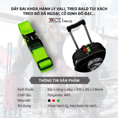 ZDK MK02 Dây đai treo hành lý vali đa năng, cố định đồ đạc gọn gàng, khóa bấm chắc chắn - Giá chỉ 25.600₫ 7