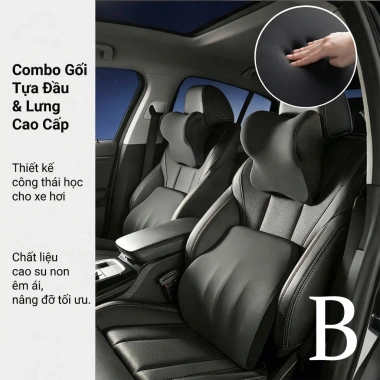 ZEEN Gối Tựa Đầu và Lưng Ô Tô Cao Su Non - Giảm Đau Mỏi, Thoải Mái, Giá 89.000₫ 3