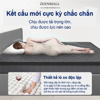 ZEEN Nệm Lò Xo Túi Độc Lập 20cm Cao Cấp 1m8x2m Thoáng Khí Mát Mẻ Phòng Ngủ Gia Đình