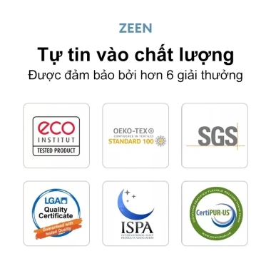 ZEEN Nệm Lò Xo Túi Độc Lập 20cm Cao Cấp 1m8x2m Thoáng Khí Mát Mẻ Phòng Ngủ Gia Đình