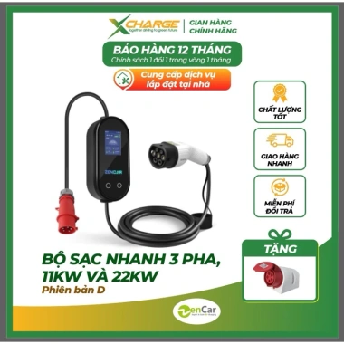 ZENCAR 11kW 3 Pha bản D chính hãng – Bộ sạc nhanh cho Vinfast VF8 VF9, giá 7,8 triệu