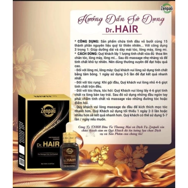 Zenpali Tinh Chất Dài Mi - Mọc Tóc Dr Hair, giá từ 165.600 xuống 138.000, tóc dài chắc khỏe 3 Zenpali Tinh Chất Dài Mi - Mọc Tóc Dr Hair, giá từ 165.600 xuống 138.000, tóc dài chắc khỏe 3