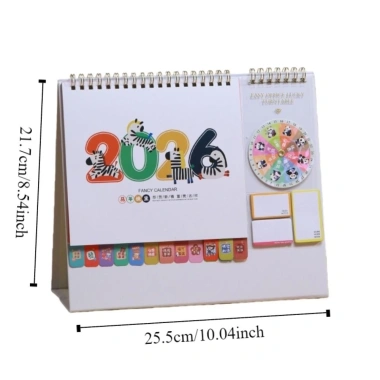 ZGECB 2.026 Lịch Để Bàn Tết Nguyên Đán - Cuộn Dây Ghi Chú Ngựa, Gấu Trúc, Nai Sừng Tấm, Giá 94.284₫