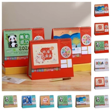 ZGECB 2.026 Lịch Để Bàn Tết Nguyên Đán - Cuộn Dây Ghi Chú Ngựa, Gấu Trúc, Nai Sừng Tấm, Giá 94.284₫
