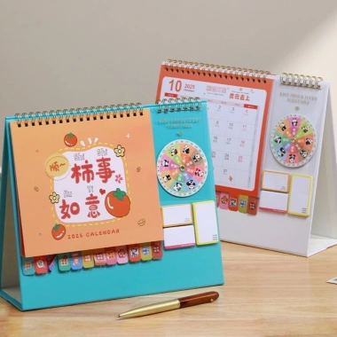 ZGECB 2.026 Lịch Để Bàn Tết Nguyên Đán - Cuộn Dây Ghi Chú Ngựa, Gấu Trúc, Nai Sừng Tấm, Giá 94.284₫