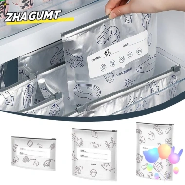 ZHAGUMT 10 Túi Đựng Tủ Đông Chống Rò Rỉ, Tái Sử Dụng Lá Nhôm Giữ Tươi Nhà Bếp