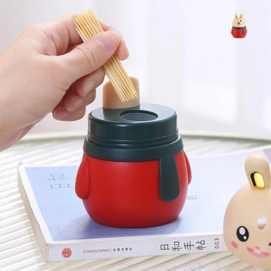 ZHAOcaimao Tăm Thỏ - Giá Đỡ Tăm Tự Động, Hộp Nhựa Chống Bụi Bàn Phòng Khách 4