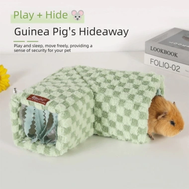 ZHUXAOWAN Hamster Tunnel Nest - Tổ ấm áp, chống gió, móc phụ kiện thú cưng nhỏ 3