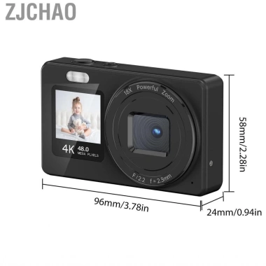 Zjchao Ciciglow 4K - Máy ảnh Focus, màn hình kép, 18x Zoom, 64GB, giá 764.500đ