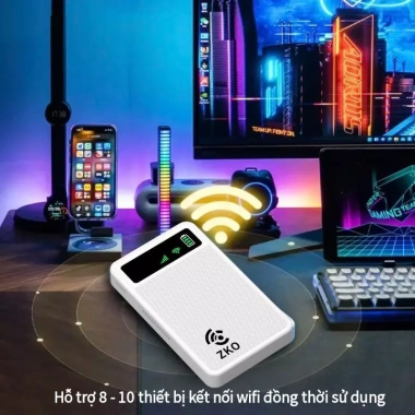 Zkowifi Phát Wifi 4G 300Mbps + Sạc Dự Phòng 8.000mAh Không Cần Sim - 399.000₫ 8