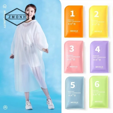 Zmonh Áo mưa di động, chống thấm nước, du lịch, cắm trại nam nữ dùng một lần