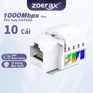 ZoeRax 10 chiếc Keystone Jack Cat6 RJ45 Punch Down Mô-đun Ethernet trắng Giá ưu đãi 148.499 VND ZoeRax 10 chiếc Keystone Jack Cat6 RJ45 Punch Down Mô-đun Ethernet trắng Giá ưu đãi 148.499 VND