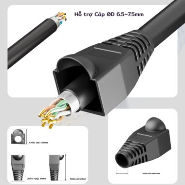 ZoeRax 100 Boot Cat5/Cat5E/Cat6 - Nắp RJ45 giảm áp lực, lắp nhanh, giá ưu đãi 5 ZoeRax 100 Boot Cat5/Cat5E/Cat6 - Nắp RJ45 giảm áp lực, lắp nhanh, giá ưu đãi 5