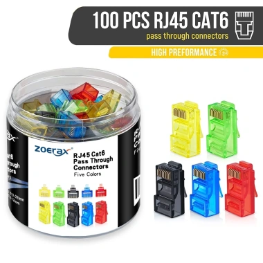 ZoeRax 100pcs RJ45 Cat6 Đầu Nối EZ Uốn Phích Cắm Cho Cáp UTP Giá 137.499 VND 8 ZoeRax 100pcs RJ45 Cat6 Đầu Nối EZ Uốn Phích Cắm Cho Cáp UTP Giá 137.499 VND 8