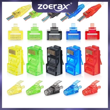 ZoeRax 12 Đầu Nối RJ45 + 12 Bọc Dây LAN - Phù Hợp Cat6a/Cat6/Cat5e, Giá 40.700₫ ZoeRax 12 Đầu Nối RJ45 + 12 Bọc Dây LAN - Phù Hợp Cat6a/Cat6/Cat5e, Giá 40.700₫