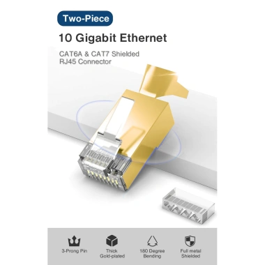 ZoeRax 30 Cái CAT7 CAT6A 50u Mạ Vàng 8P8C Phích Cắm Mô-đun STP RJ45 Giá 203.499đ 7 ZoeRax 30 Cái CAT7 CAT6A 50u Mạ Vàng 8P8C Phích Cắm Mô-đun STP RJ45 Giá 203.499đ 7