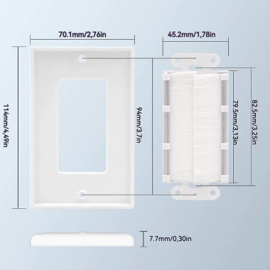 ZoeRax Bàn Chải Tấm Tường Cáp Đi Qua – Vỏ Trang Trí Đơn, Cáp Áp Thấp, 57.200₫ 4 ZoeRax Bàn Chải Tấm Tường Cáp Đi Qua – Vỏ Trang Trí Đơn, Cáp Áp Thấp, 57.200₫ 4