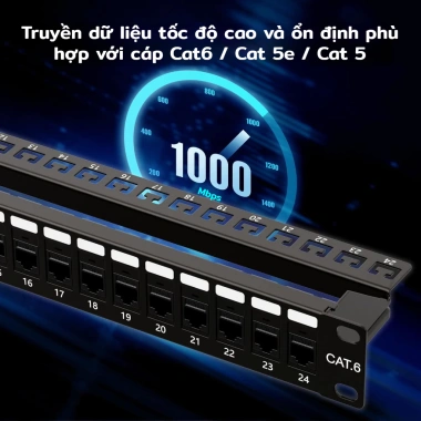 ZoeRax Bảng vá Keystone STP 24 cổng 1U Rackmount hoặc treo tường – Quản lý, hỗ trợ cáp, giá chỉ 445.499 VND 5