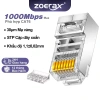 ZoeRax Bộ 100 Ổ Cắm RJ45 CAT6 Hai Mảnh 8P8C Modular cho Máy Nén Mạng - Giá ưu đãi 115.499₫