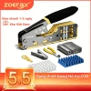 ZoeRax Bộ công cụ uốn RJ45 CAT5/5e/6 kèm bộ kiểm tra cáp, lưỡi dao, 50 đầu nối - Giảm căng thẳng, giá ưu đãi 187.000 VND