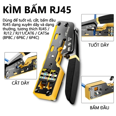 ZoeRax Bộ công cụ uốn RJ45 CAT5/5e/6 kèm bộ kiểm tra cáp, lưỡi dao, 50 đầu nối - Giảm căng thẳng, giá ưu đãi 187.000 VND 2 ZoeRax Bộ công cụ uốn RJ45 CAT5/5e/6 kèm bộ kiểm tra cáp, lưỡi dao, 50 đầu nối - Giảm căng thẳng, giá ưu đãi 187.000 VND 2