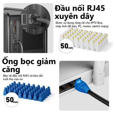 ZoeRax Bộ công cụ uốn RJ45 CAT5/5e/6 kèm bộ kiểm tra cáp, lưỡi dao, 50 đầu nối - Giảm căng thẳng, giá ưu đãi 187.000 VND 5 ZoeRax Bộ công cụ uốn RJ45 CAT5/5e/6 kèm bộ kiểm tra cáp, lưỡi dao, 50 đầu nối - Giảm căng thẳng, giá ưu đãi 187.000 VND 5