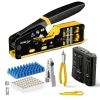 ZoeRax Bộ công cụ uốn RJ45 CAT5/5e/6 kèm bộ kiểm tra cáp, lưỡi dao, 50 đầu nối - Giảm căng thẳng, giá ưu đãi 187.000 VND 10