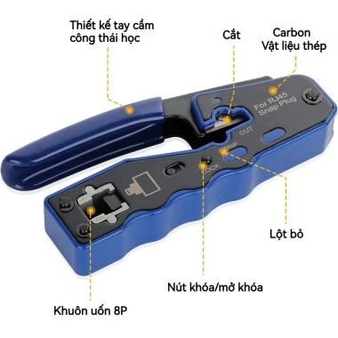ZoeRax Bộ công cụ uốn RJ45 và kiểm tra Ethernet Cat5e Cat6 Cat6a 8P8C Đầu nối mô-đun giá ưu đãi 295.900đ 4 ZoeRax Bộ công cụ uốn RJ45 và kiểm tra Ethernet Cat5e Cat6 Cat6a 8P8C Đầu nối mô-đun giá ưu đãi 295.900đ 4