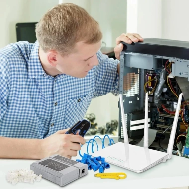 ZoeRax Bộ công cụ uốn RJ45 và kiểm tra Ethernet Cat5e Cat6 Cat6a 8P8C Đầu nối mô-đun giá ưu đãi 295.900đ 7 ZoeRax Bộ công cụ uốn RJ45 và kiểm tra Ethernet Cat5e Cat6 Cat6a 8P8C Đầu nối mô-đun giá ưu đãi 295.900đ 7
