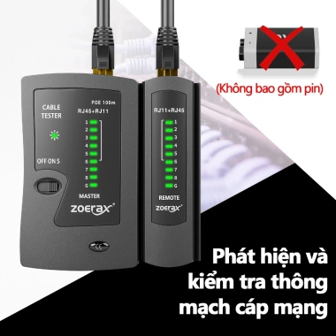 ZoeRax Bộ Kiểm Tra Cáp Ethernet LAN RJ45 Cat5‑Cat7 UTP & RJ11/RJ12 - Kiểm Tra Nhanh, Đảm Bảo Kết Nối, Giá Ưu Đãi 97.900 VND 4
