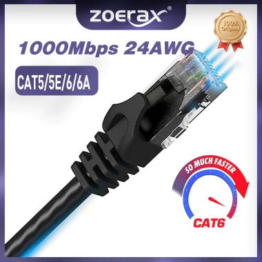 ZoeRax Cáp Ethernet Cat6 24AWG Gigabit RJ45 LAN: Tốc độ cao cho PC, PS5, Xbox ZoeRax Cáp Ethernet Cat6 24AWG Gigabit RJ45 LAN: Tốc độ cao cho PC, PS5, Xbox