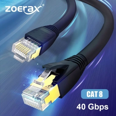 ZoeRax Cáp Ethernet CAT8 40Gbps SFTP Lan tốc độ cao ngoài/trong nhà 0.3-8m 9 ZoeRax Cáp Ethernet CAT8 40Gbps SFTP Lan tốc độ cao ngoài/trong nhà 0.3-8m 9